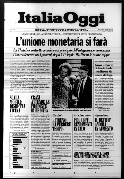 Italia oggi : quotidiano di economia finanza e politica